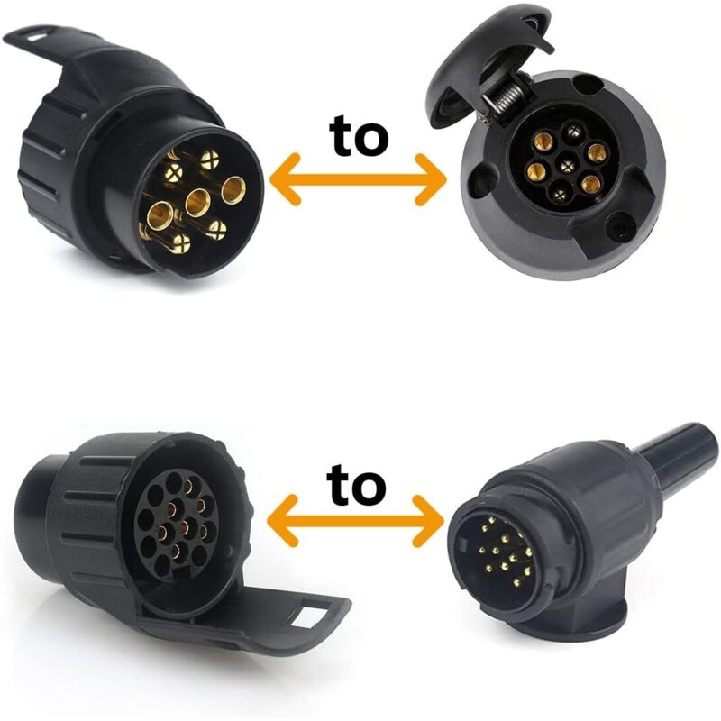 7/13 7 To 13 Pin Trailer Plug Adapter 7 Pole To 13 Pin Towbar Connector For Car Trailer, Tractor, Caravan, Bike Carrier — image 4