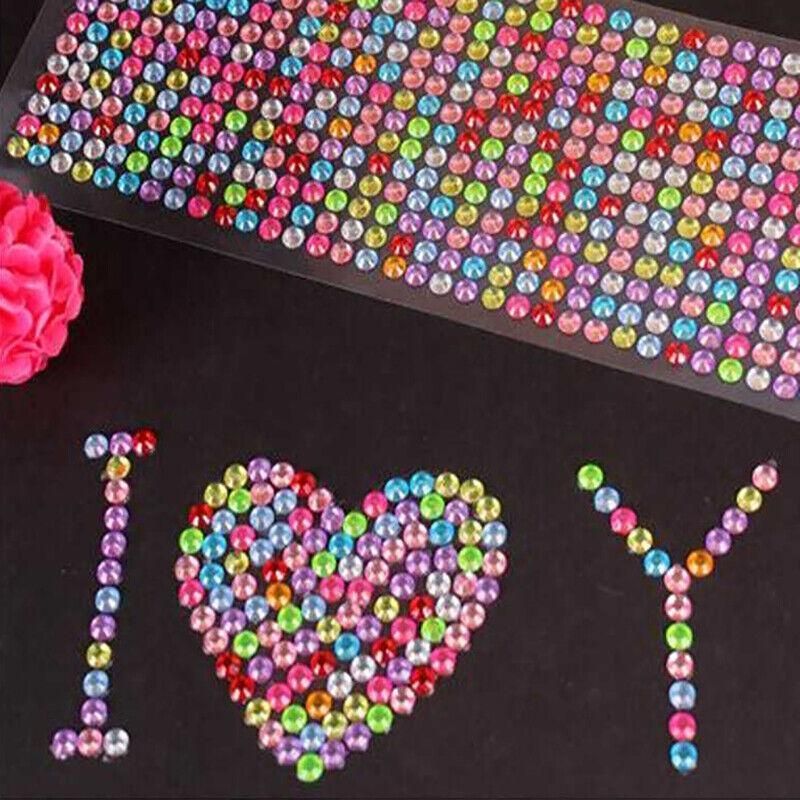 504Pcs Self-Adhesive Acrylic Rhinestone Sticker Decals 6mm - Multicolour โ image 4
