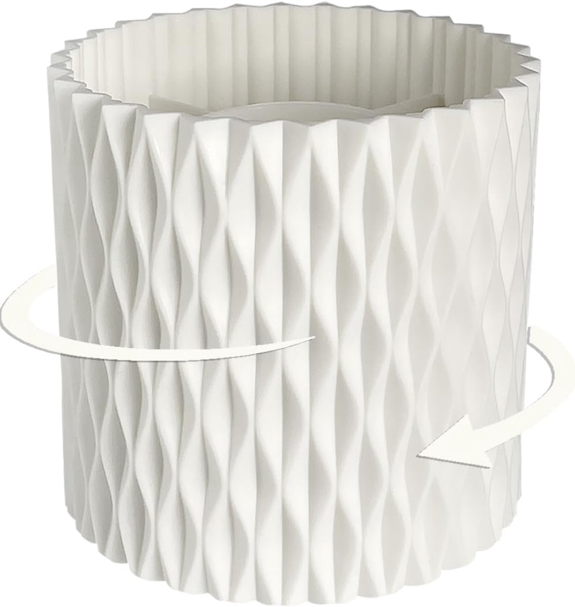 Pen Holder - Multifunctional - Makeup Brush Holder 5 Compartments - Aesthetic Design for Home Office Students - White