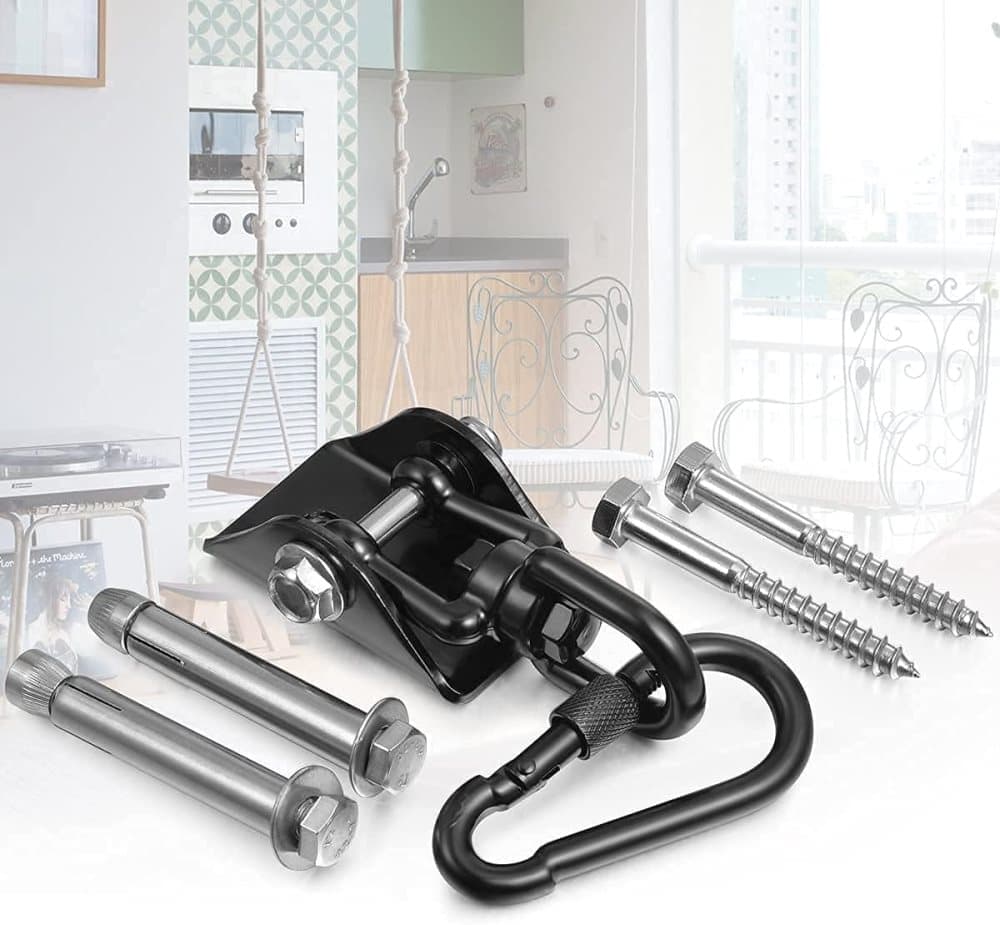 450kg Stainless Steel Swing Hooks with Screws for Hanging Chair Swing Yoga Towel, 360° Rotation — image 3