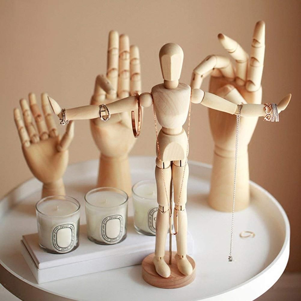 Drawing Mannequin Wooden Human Mannequin for Drawing and Painting 13cm Artistic Mannequin with Base and Flexible Body — image 3