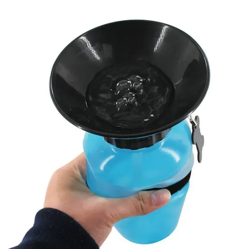 500Ml Dog Cat Water Drinking Bottle Detachable Travel Cup Portable Pet Feeder - Blue — image 4