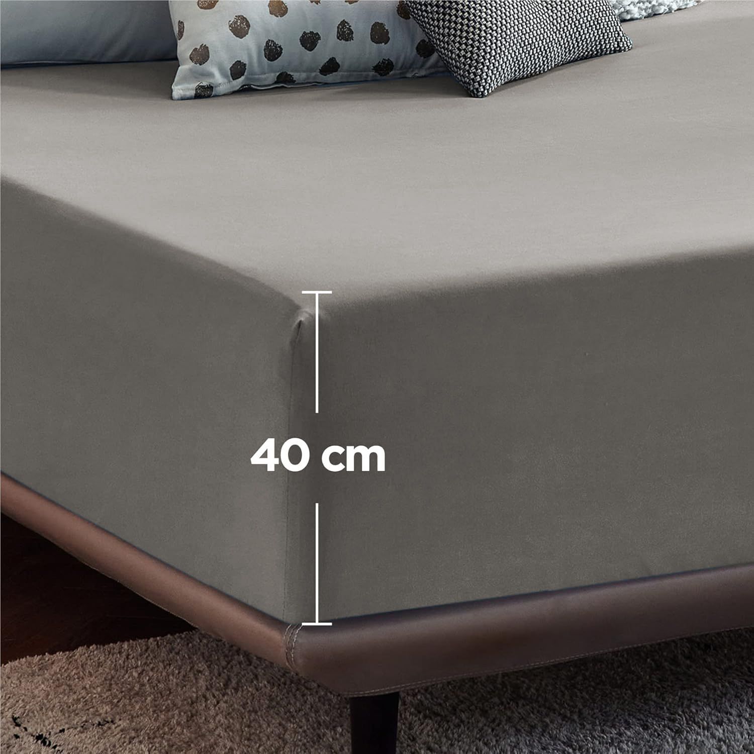 2000TC Hotel Quality Fitted Sheets - 2 Piece Fitted Sheets -Breathable Bedding - Wrinkle, Fade, Stain Resistant- 16inch/40cm Deep Pocket Fitted Bed — image 5