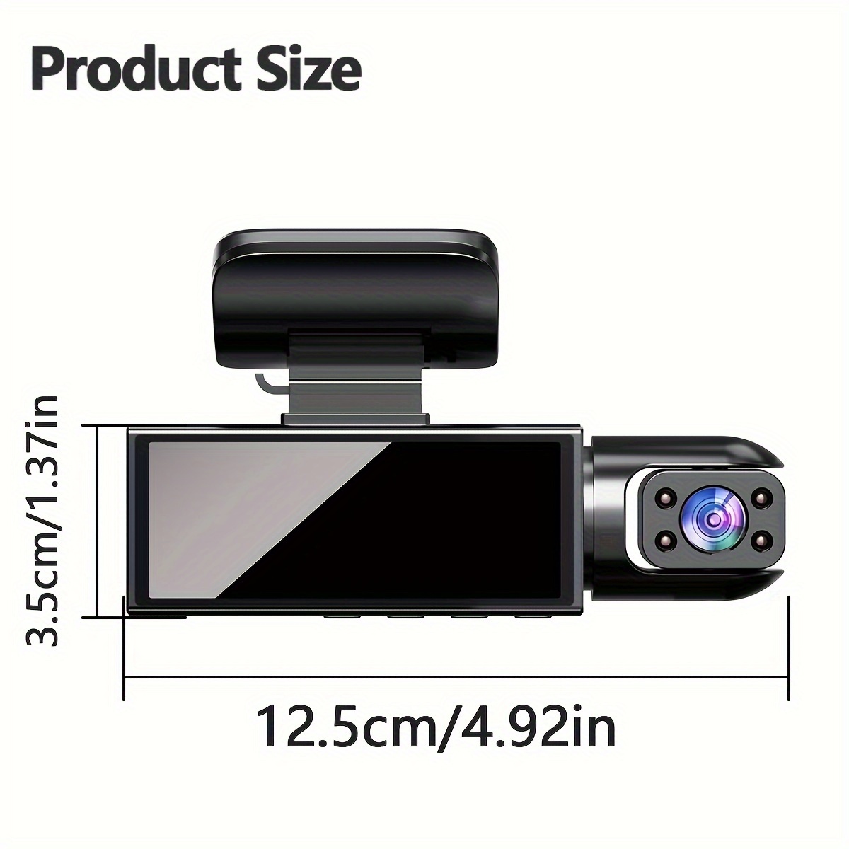 Super Memory Triple Cam Dash Cam! 32GB storage + 1080P HD triple lens, 170° panoramic coverage of front, cabin, and rear, 24/7 protection for your safe journey — image 2