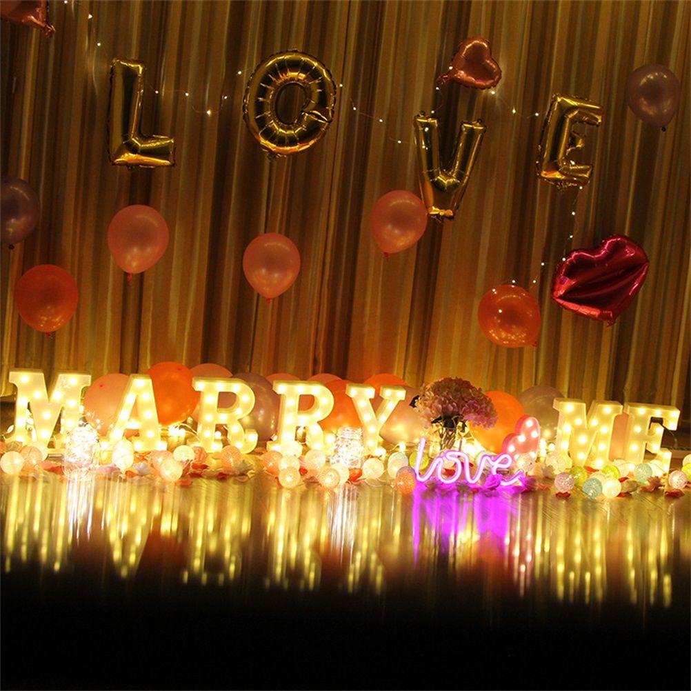 LED 26 Alphabet Letter Number Lights Ampersand Symbol Love Heart Light Up Sign Lamp For Love Wedding Home Party Holiday Bar Decoration — image 4