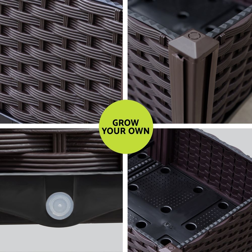 Green Fingers Garden Bed 120x40x36cm PP Planter Box Raised Container Growing Herb — image 5