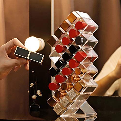 Holder Lip Gloss Tower Clear Cosmetic Fish Sticks Lip Makeup Organizer Lip Stick Storage for Bathroom Vanity 28 Slots โ image 5