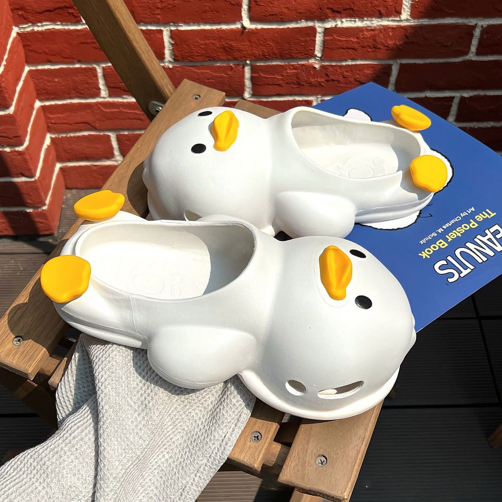 Cartoon Duck Slippers Women Summer Indoor Outdoor PVC Cute Sandals Birthday Gift for Beach Party Yellow 40-41 โ image 3