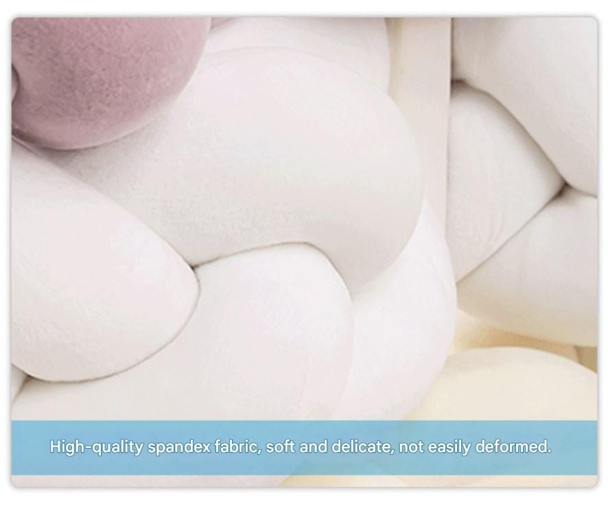 White & Grey & Blue 2M Nordic 3-Strand Hand-Braided Knot Long Pillow - Soft Plush Sofa Cushion, Room Decor for Bedroom & Living Room β image 2