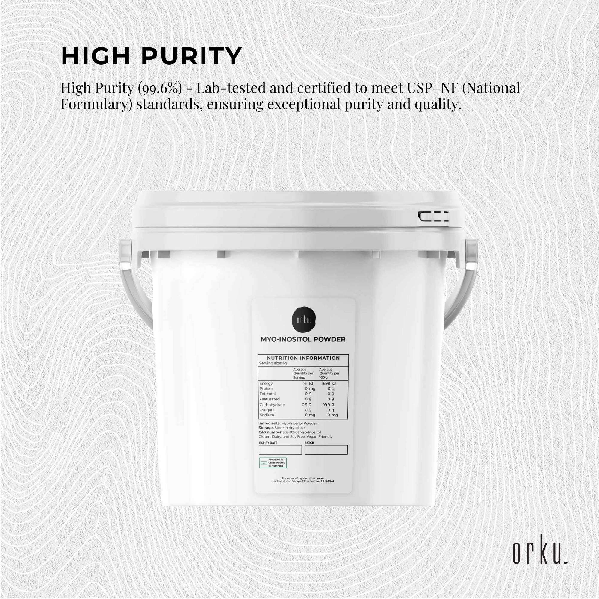 Orku 3.5Kg Myo Inositol Powder Tub - USP Grade High Purity Unflavoured โ image 3