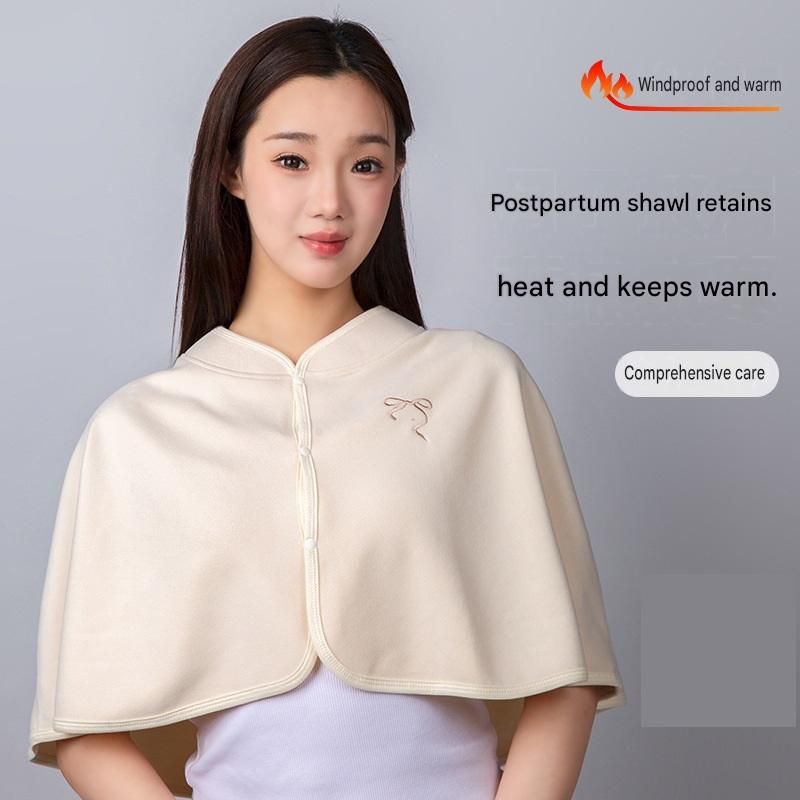 Purple Maternity Nursing Shoulder Wrap Cape – Ultra Soft Sakura Fleece Postpartum Shawl, Windproof Warm Nursing Cover for Breastfeeding, Pregnancy & Winter — image 2