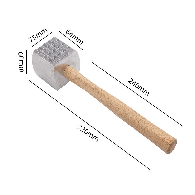 Foodservice Wood Handle Aluminum Meat Tenderizer/Mallet/Hammer, home Western restaurant steak loosening meat hammer โ image 5