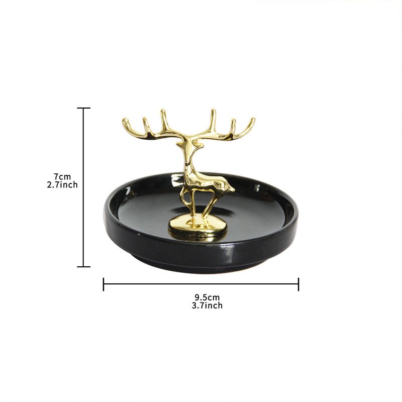Deer Ornament Bracelet Tray Bracelet Holder Black Ring Black Decorations Black Stand Sculptures Home Decor Black — image 2