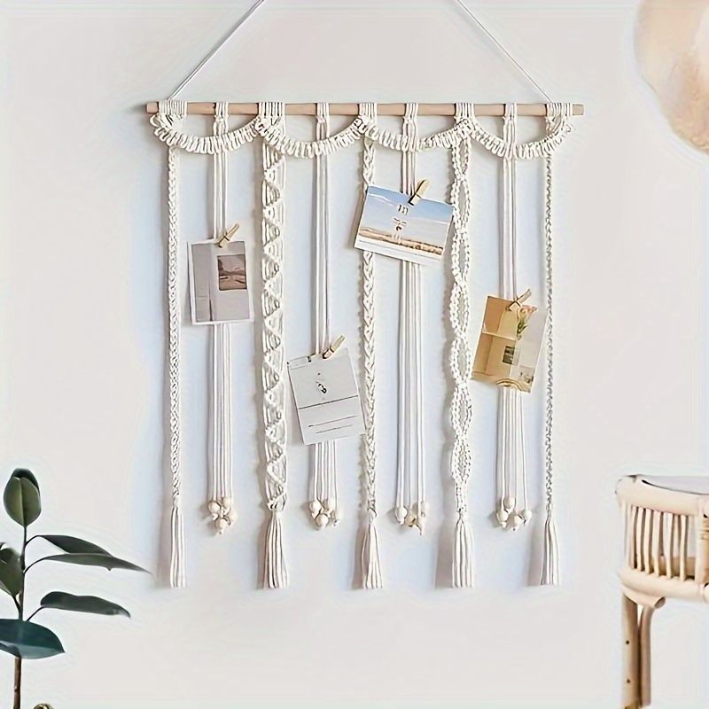 1pc Bohemian Tassel Photo Wall Hanging Clip, Photo Frame Display for Bedroom, Dorm & Living Room Decor with 20 Clips Tassel Photo Wall — image 3