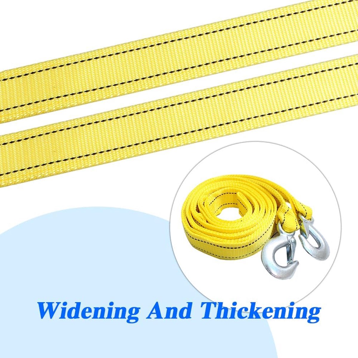 Tow rope Tow strap Tow rope car - 4 m 5000KG - nylon and steel - yellow โ image 2