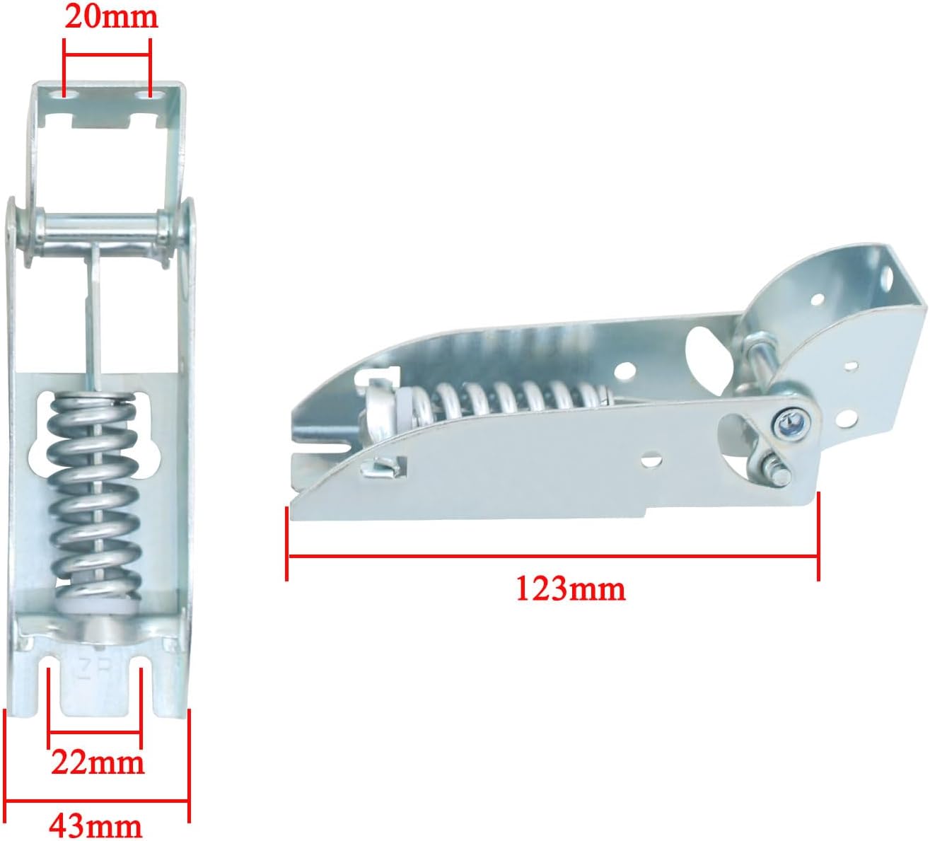 Freezer Hinge with Spring, Metal, Surface Mount, 1pcs โ image 2