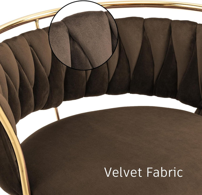 SERENITà Golden Swivel Upholstered Velvet Adjustable Height Counter Stool with Metal Frame Coffee (Set of 2) — image 4