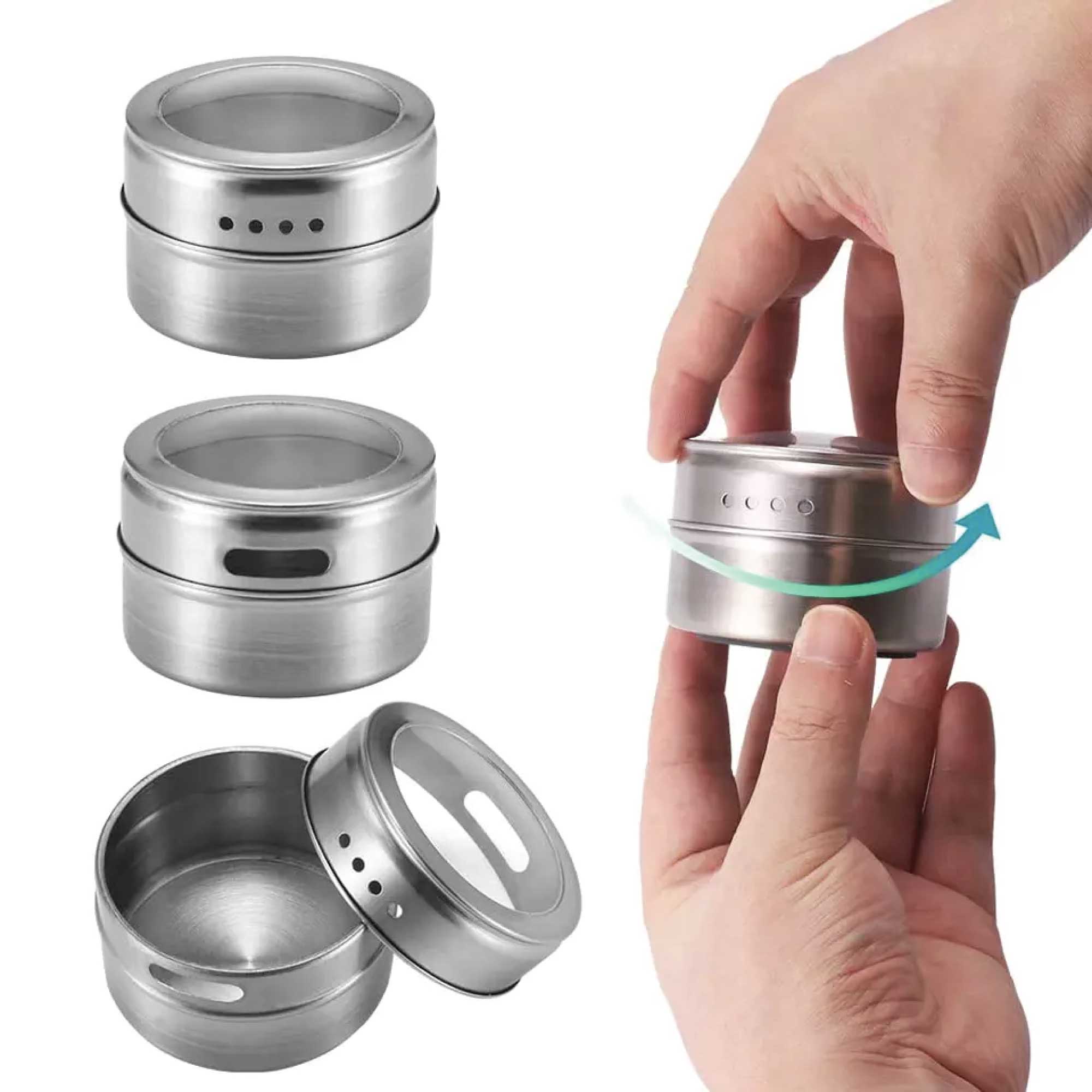 150g Magnetic Spice Jar Stainless Steel Tin - Herb Seasoning Storage Container — image 5