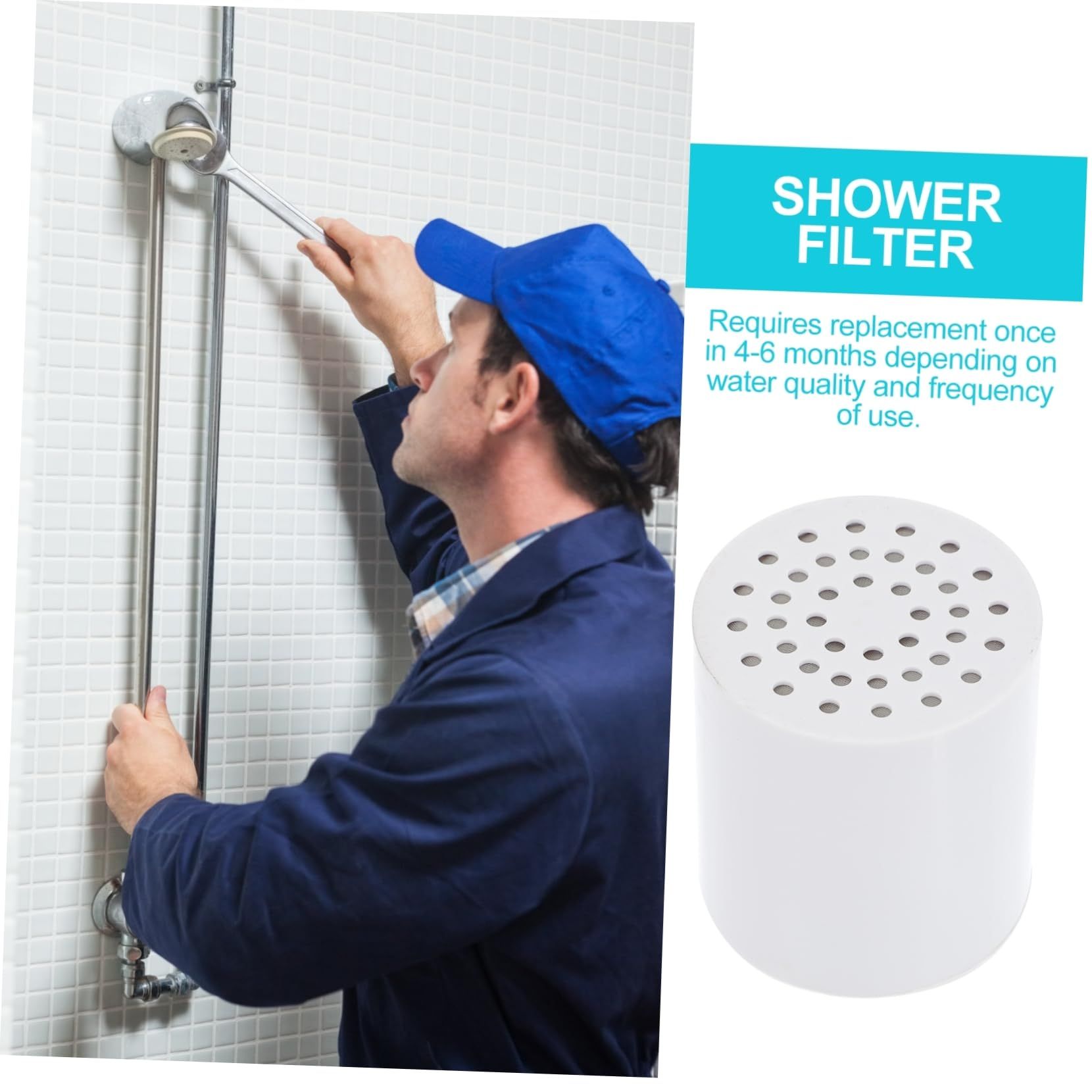 Stage Replacement Cartridge Universal High Output Shower Filter with VC, Reduce Hard Water, Heavy Metal Impurity — image 5