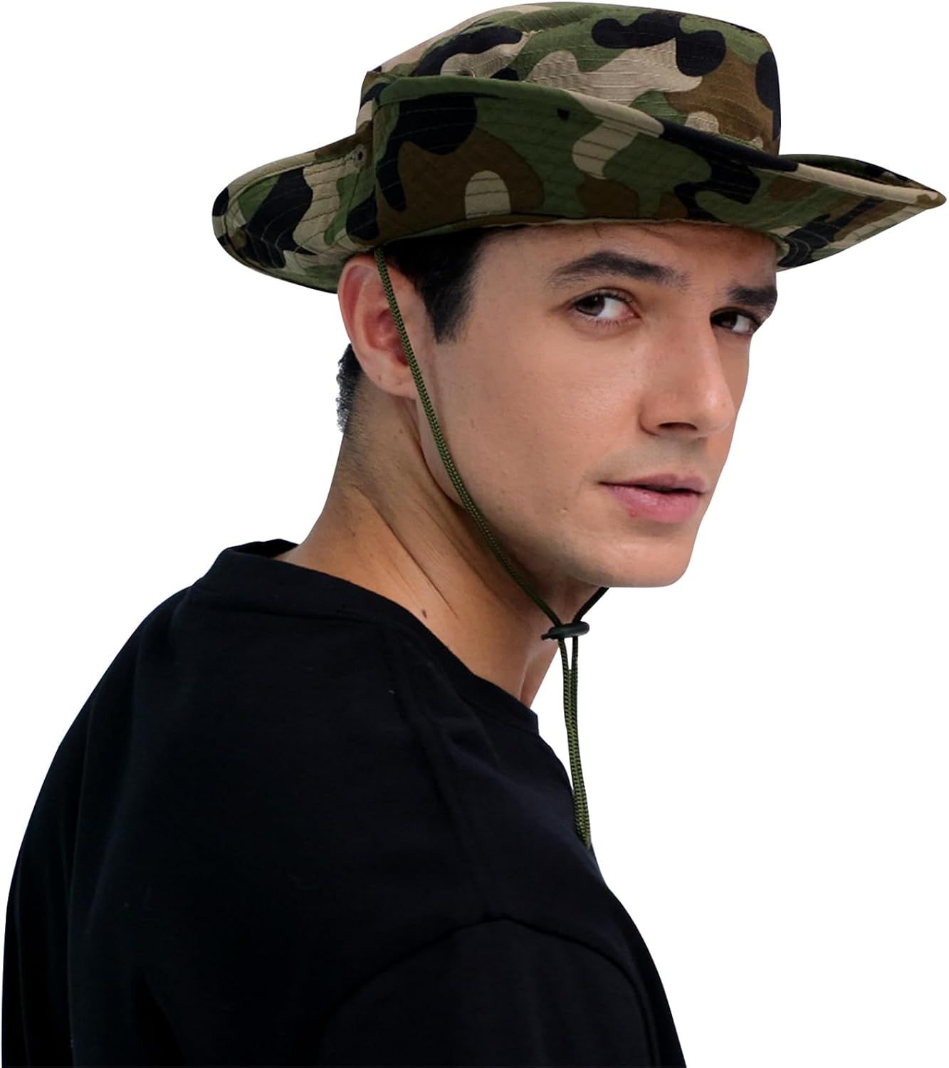 UPF 50+ Boonie Sun Hat, Foldable Wide Brim Bucket Hat for Hiking, Beach, Fishing, Camping and Summer Safari Wear, Jungle Camouflage โ image 5