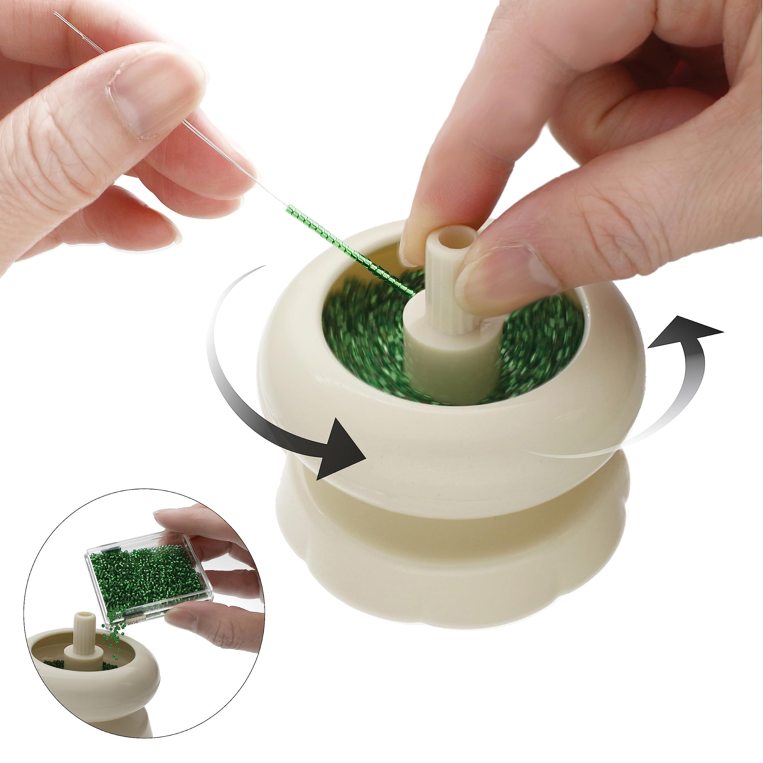 Bead Stringing Plastic Spinning Wheel Diameter – Quickly and Efficiently String Seed Beads for Jewelry, Fringe and DIY Arts — image 2