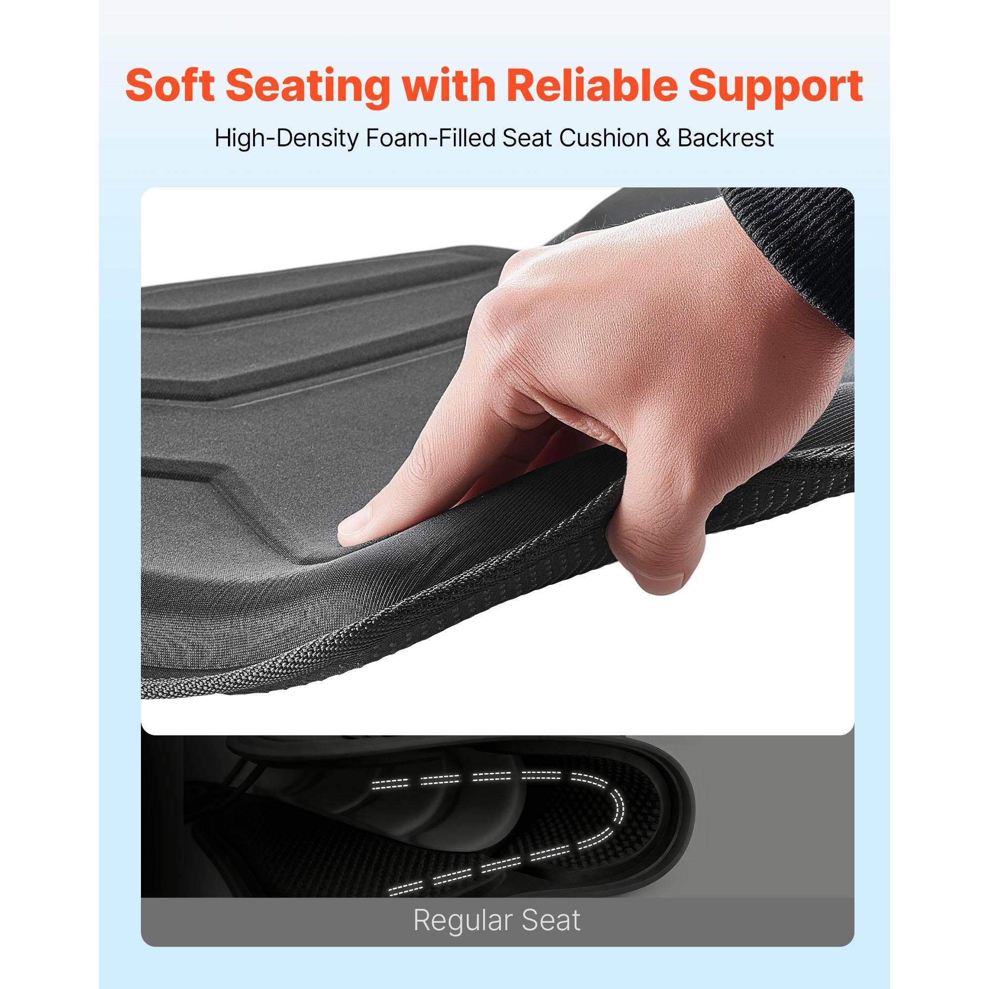 Kayak Seat, 1 Pack 31 mm Thick, Universal Paddle Board Seat with Back Support, Hexagonal Sit-on-Top Soft Padded Cushion with Storage Bag & Adjustable Straps — image 3