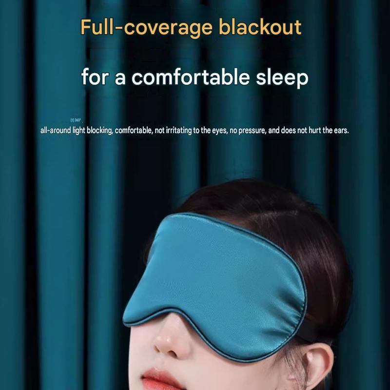 Black Spandex Sleep Eye Mask - 360 Degree Blackout, Zero Pressure Fit, Adjustable Strap, Includes Storage Bag and Earplugs for Travel and Napping โ image 2