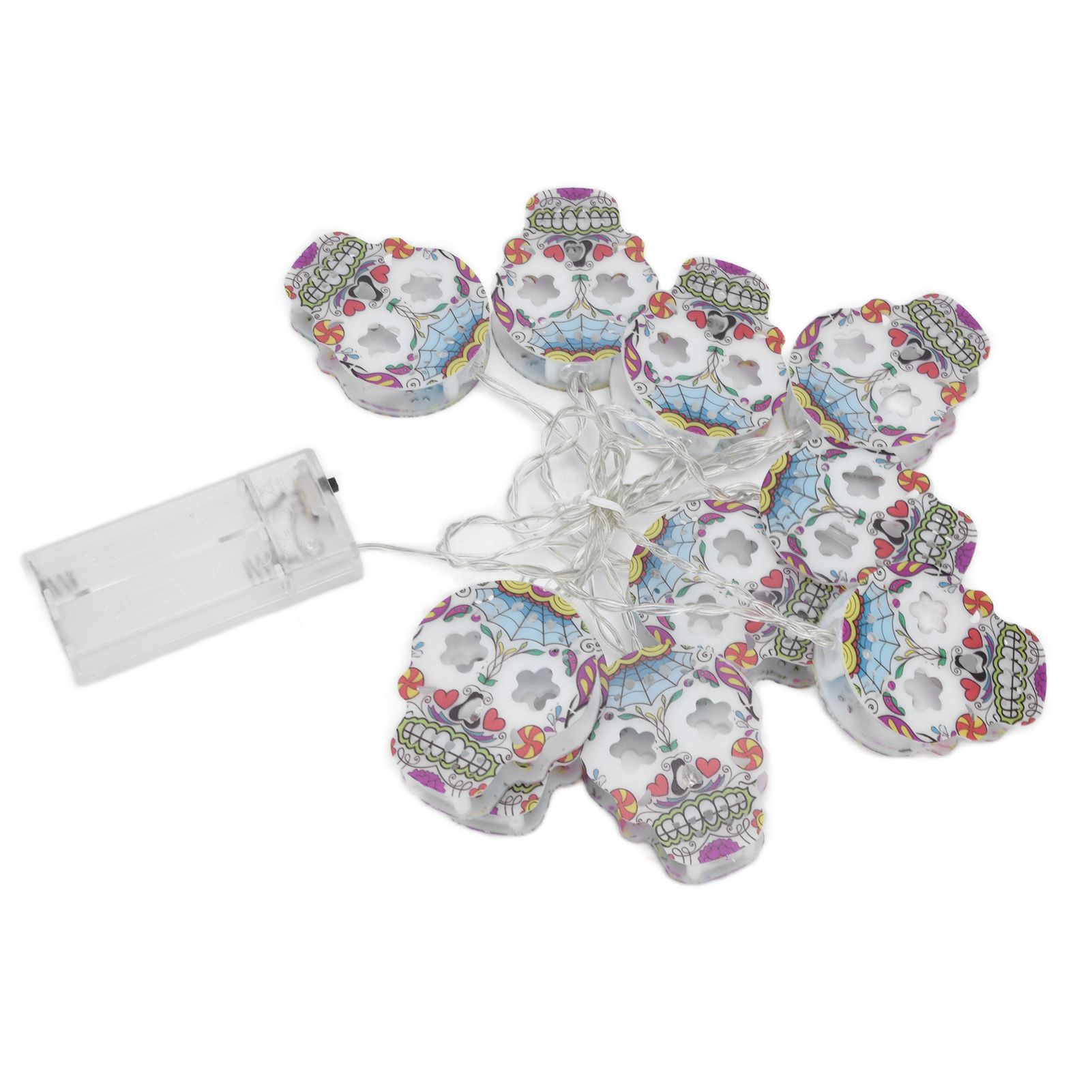 10LED Skull String Lights Halloween String Lights for Festival Party Holiday Decoration Battery Operated — image 3