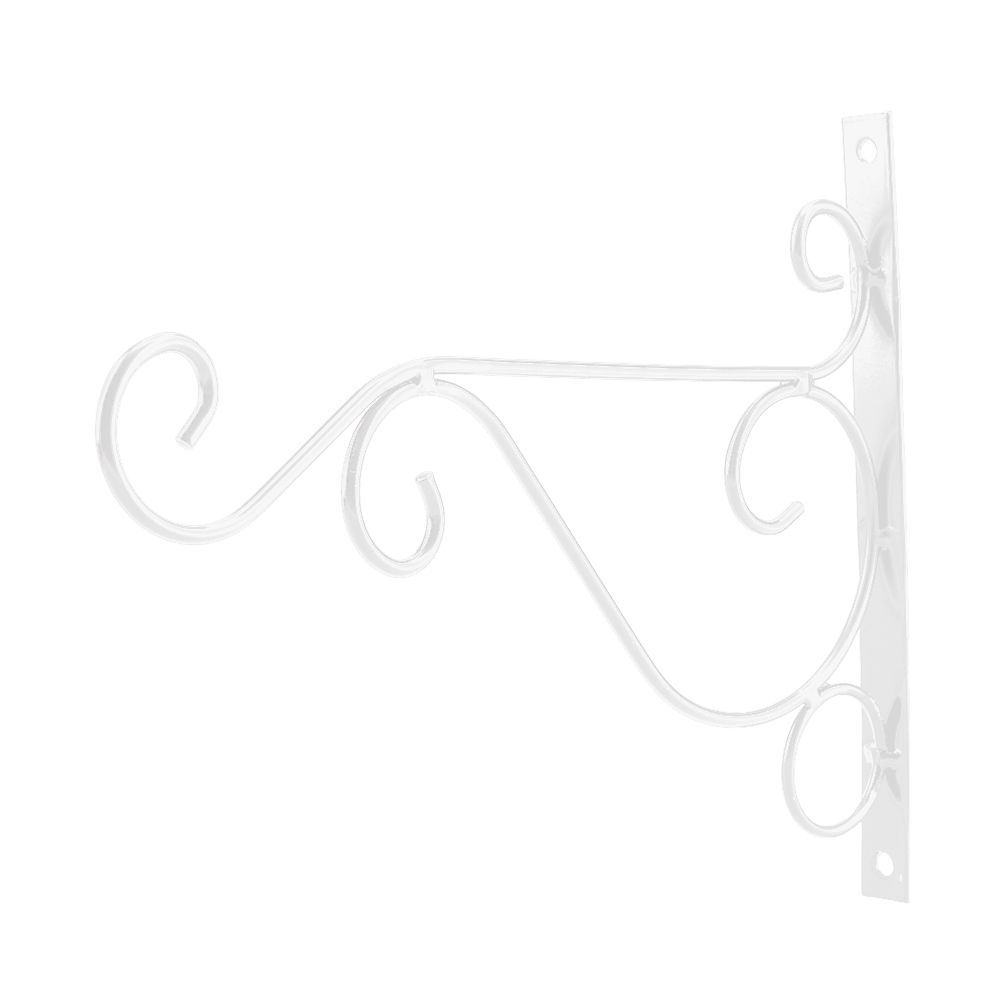 Iron Plant Hanger Wall Hanging Bracket Flower Hook for Home Garden Decoration 30 × 21cm(White) — image 3