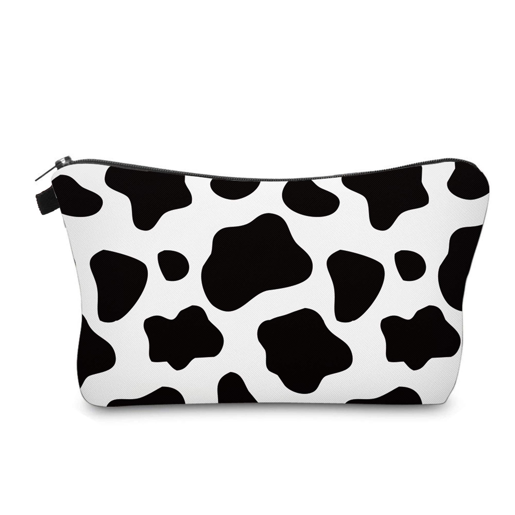 Travel Makeup Bag Cosmetic Bag Small Pouch Gift for Women Small but roomy enough to hold your basic beauty supplies(Cow Print)