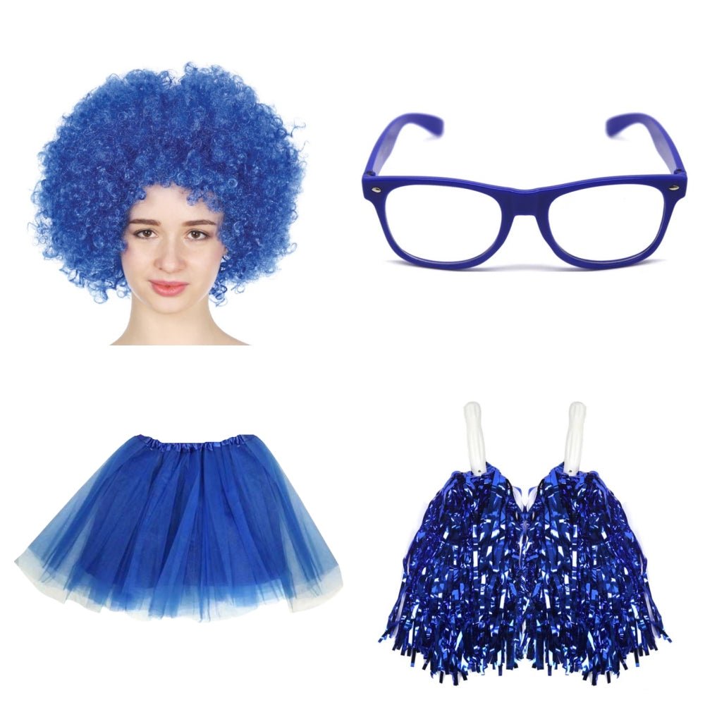 School house carnival colour celebrates kit Wig Glasses Tutus and Pom Poms - Red โ image 5