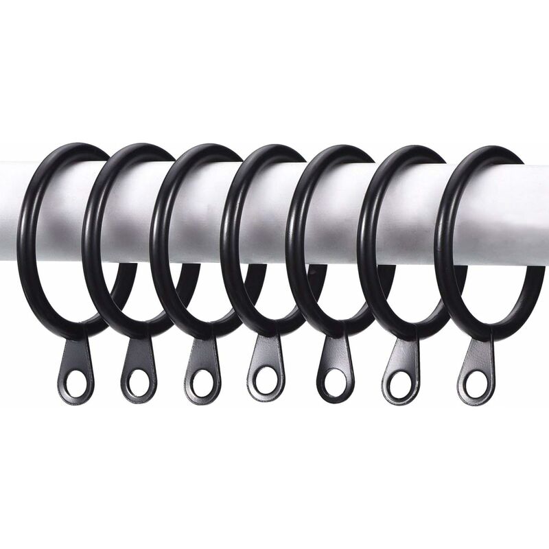 Metal Curtain Rings, Curtain And ROd Hanging Rings, 30Mm Inner Diameter Drapery Sliding Eyelet Rings (Black, 40 Pack) — image 2