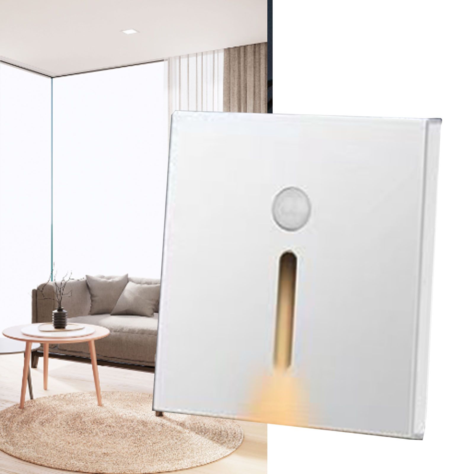 LED Motion Sensor Night Light ABS Small LED Induction Lamp for Bedside Corridor Hallway White — image 6