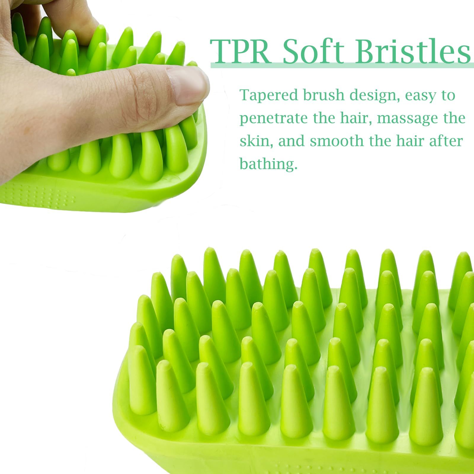 Rubber Shower Wash Curry Brush for Short Long Haired Dogs Cats Shedding Grooming and Massage, Pet Rubber Brush Removes Loose — image 5