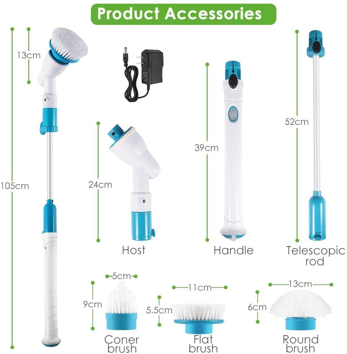 Electric Spin Scrubber, Multi-Purpose Power Surface Cleaner, Home Floor Bathroom Cleaning Brush with 3 Replaceable Cleaning โ image 2