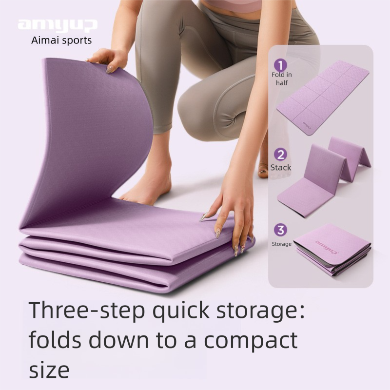 Pink Foldable Yoga Mat - Portable Thick Non-Slip Fitness Exercise Mat for Home Gym and Travel โ image 4