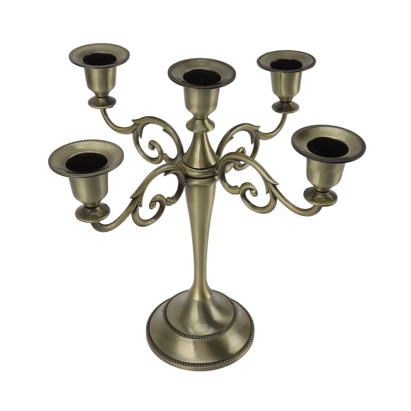 5 Arm Candlestick Holder Iron Retro Decorative Candle Holder Centerpiece for Home Church Cyan โ image 2