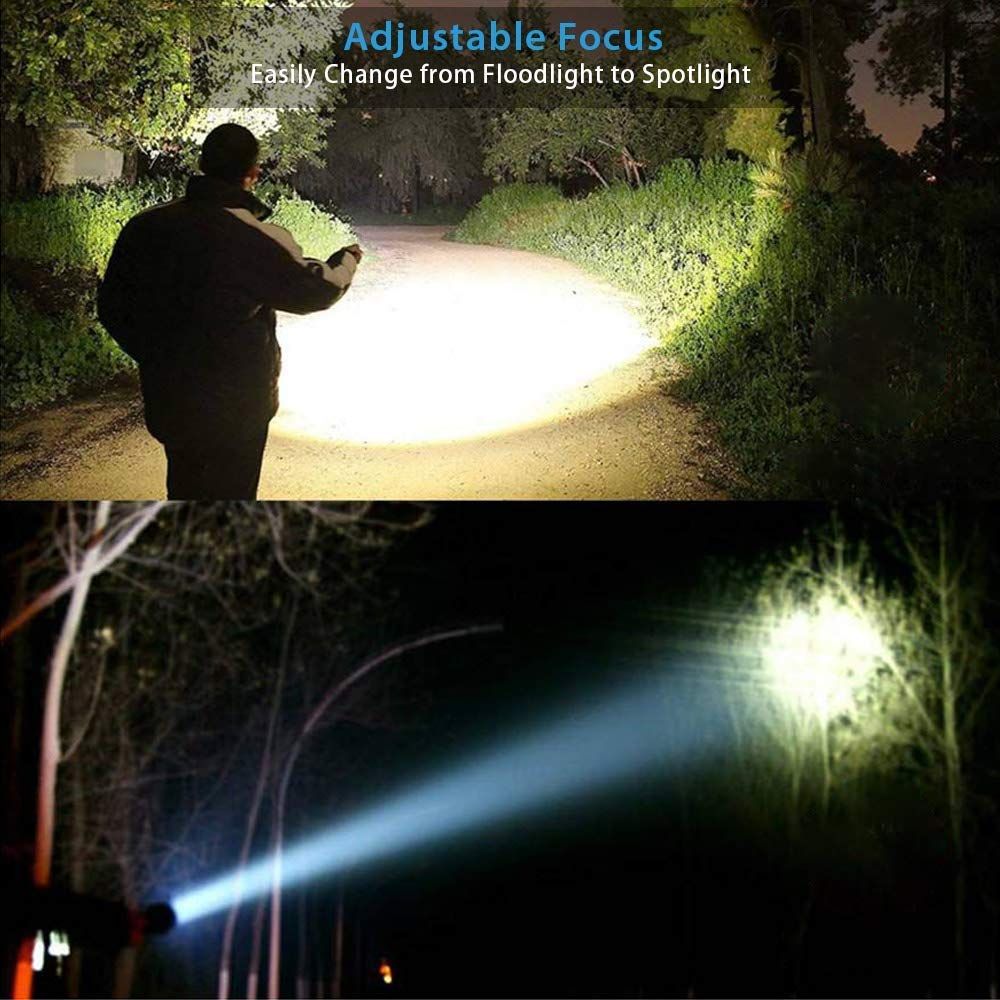 LED Tactical Flashlight, Super Bright LED Flashlight Rechargeable Lumen, Pocket-Sized LED Torch with Clip,Zoomable โ image 3