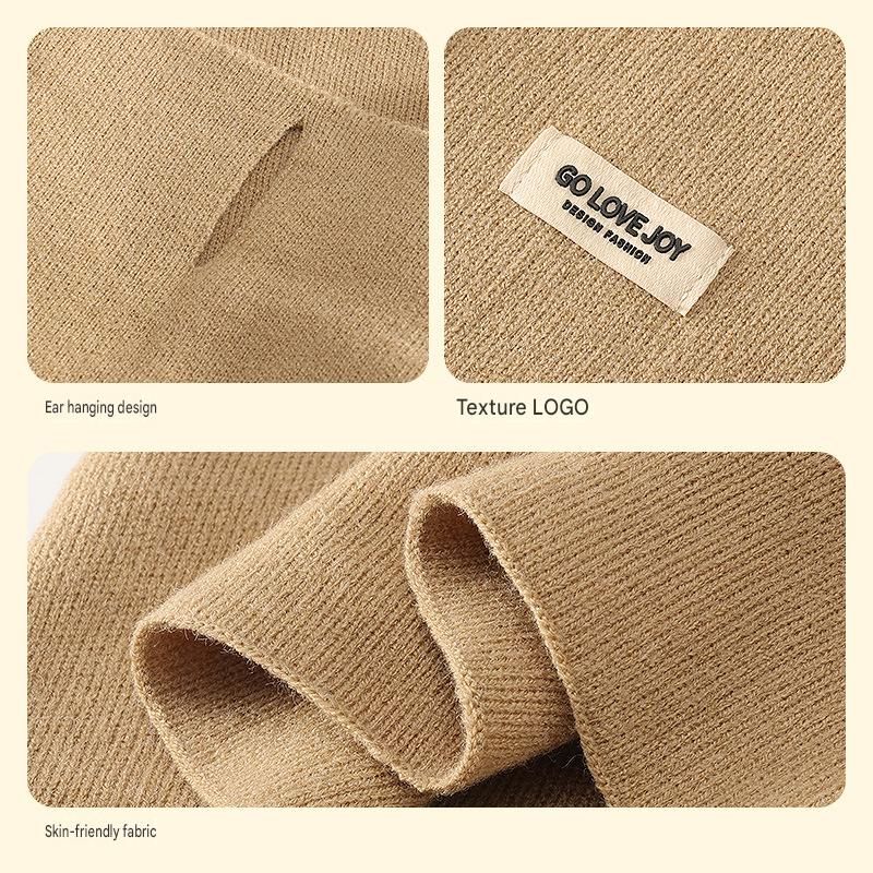 Khaki Women's Knitted Neck Warmer Snood - Ear Loop Face Cover, Warm Anti-Pilling Wind and Dust Coverage for Outdoor Sports, Cycling and Travel โ image 4