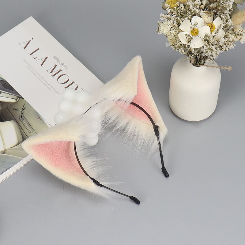 Animal Cosplay Ears Fox Cat Ears Chain Punk Cross Cat Ears Headbands QinRuan Cat Fox Faux Fur Ears Headband — image 4