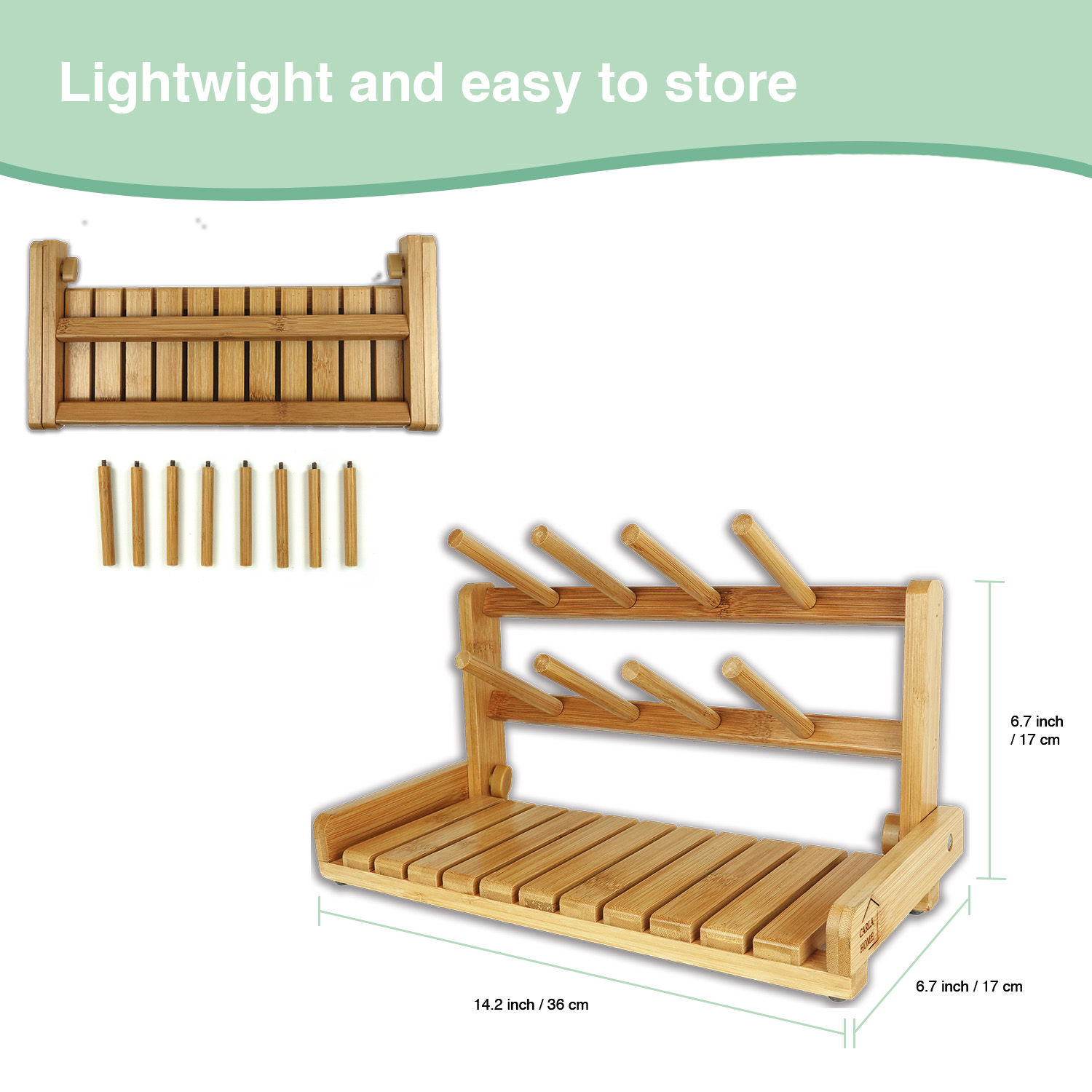 CARLA HOME Portable Bamboo Baby Bottle Drying Rack — image 5