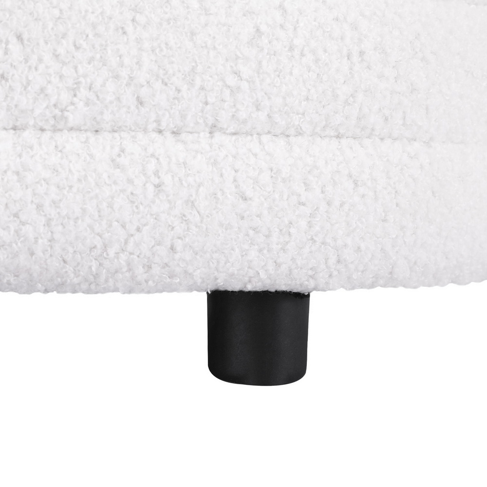 Artiss Storage Ottoman Blanket Box 87cm Boucle Fabric Oval โ image 4