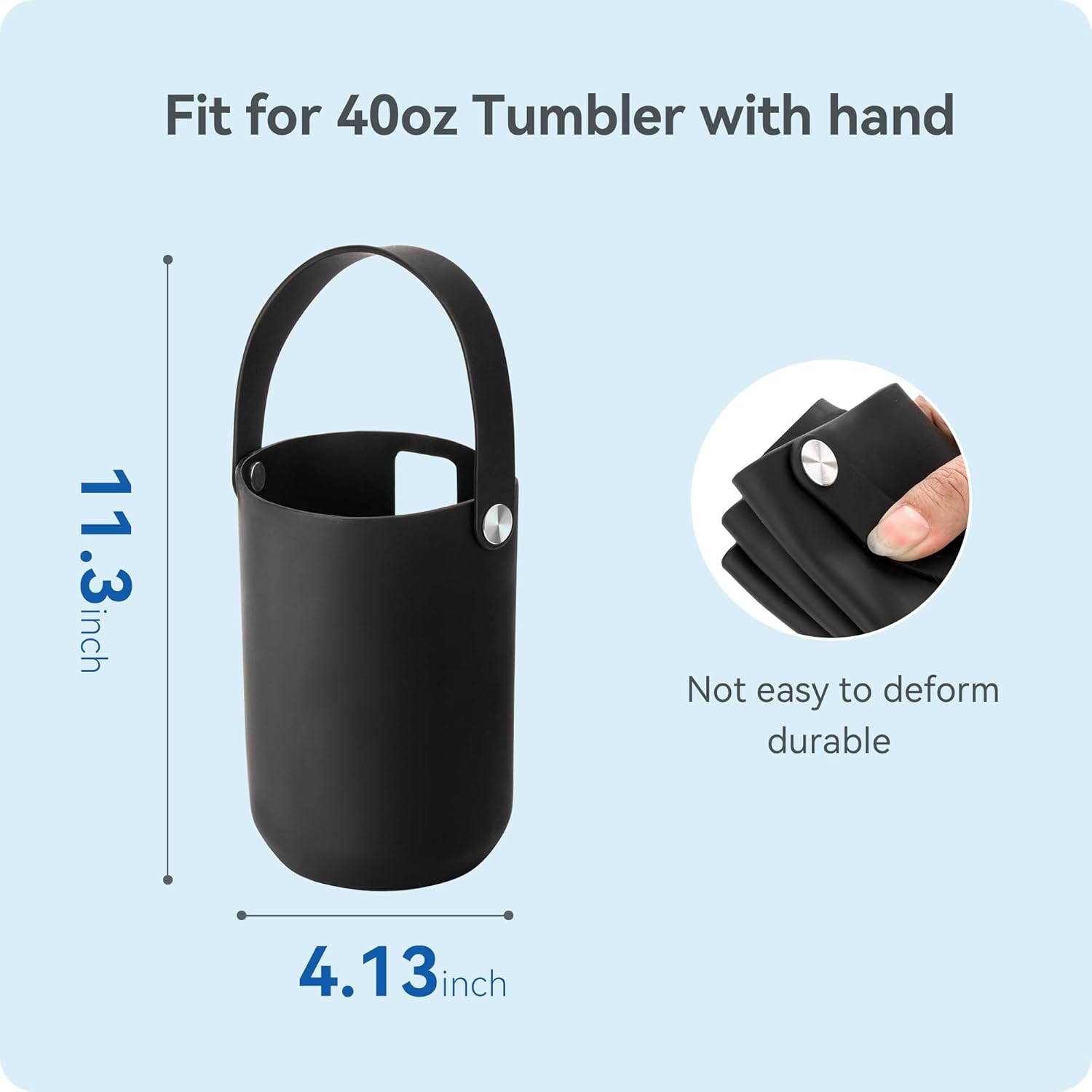 BPA - Free Silicone Carry Handle: Durable Accessory for Stanley Quencher 40oz (Black) โ image 4