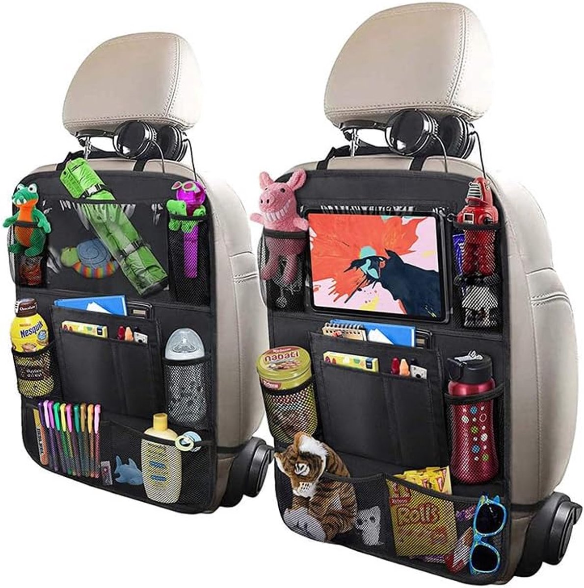 Back Seat Organizer 2-piece – 40×60cm, for children/iPad