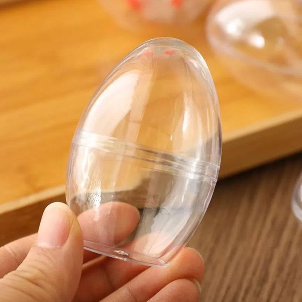 Giant Transparent Easter Eggs - DIY Blank Easter Egg, Clear Easter Eggs Empty Plastic Surprise Eggs Fillable for Easter Basket Stuffers Party Decoration — image 3