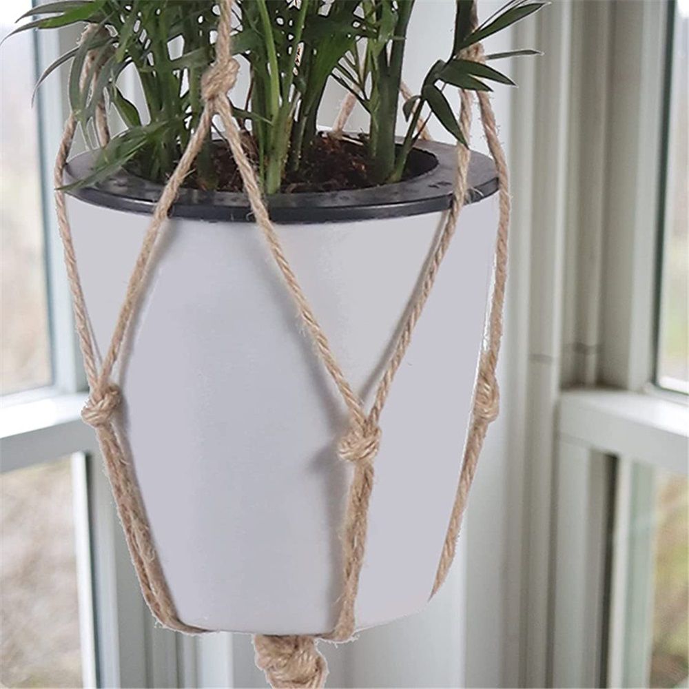 4 pack Hemp Rope Plant Hanger Hanging Planter 47.2 Inch for Plant Pot, Without Pot and Plant (Light Brown-Hemp) — image 5