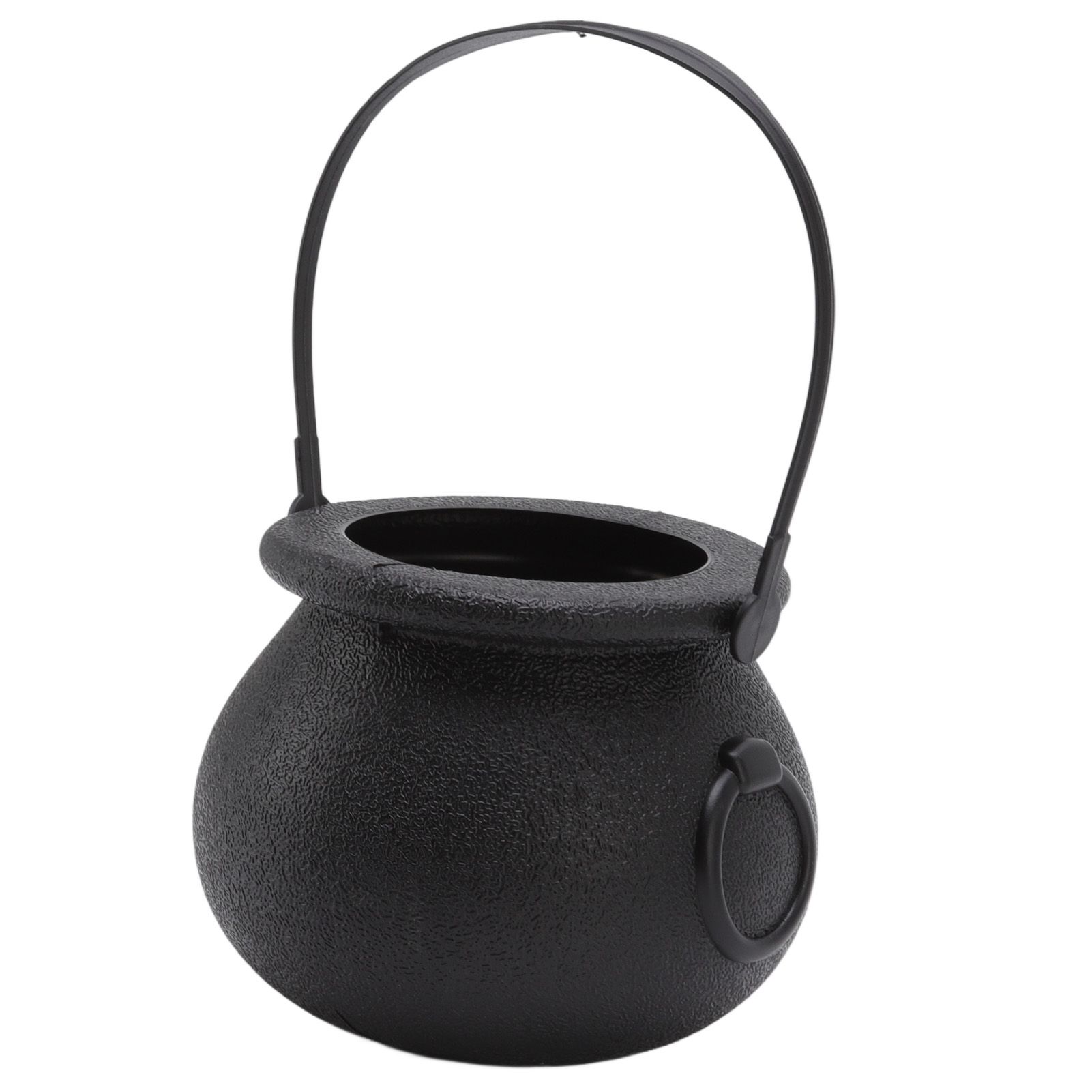 Candy Bucket Plastic Black Portable Cauldron Kettle Halloween Party Decoration with Handle for Kids — image 6