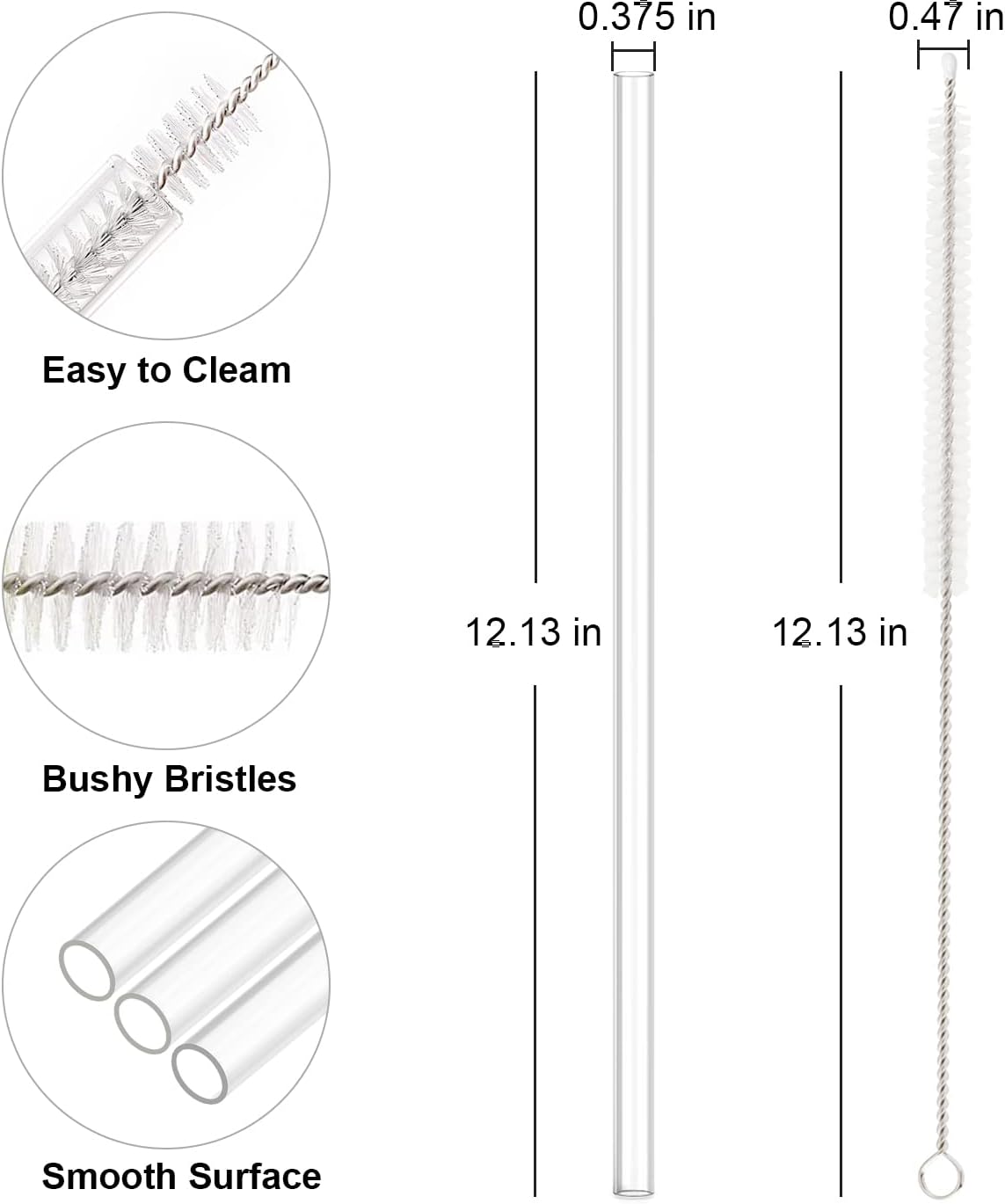 Replacement Straw Compatible with Stanley 40 oz Cup Tumbler, 6 Pack Straws Cleaning Brush for Adventure Travel Plastic Clear โ image 2