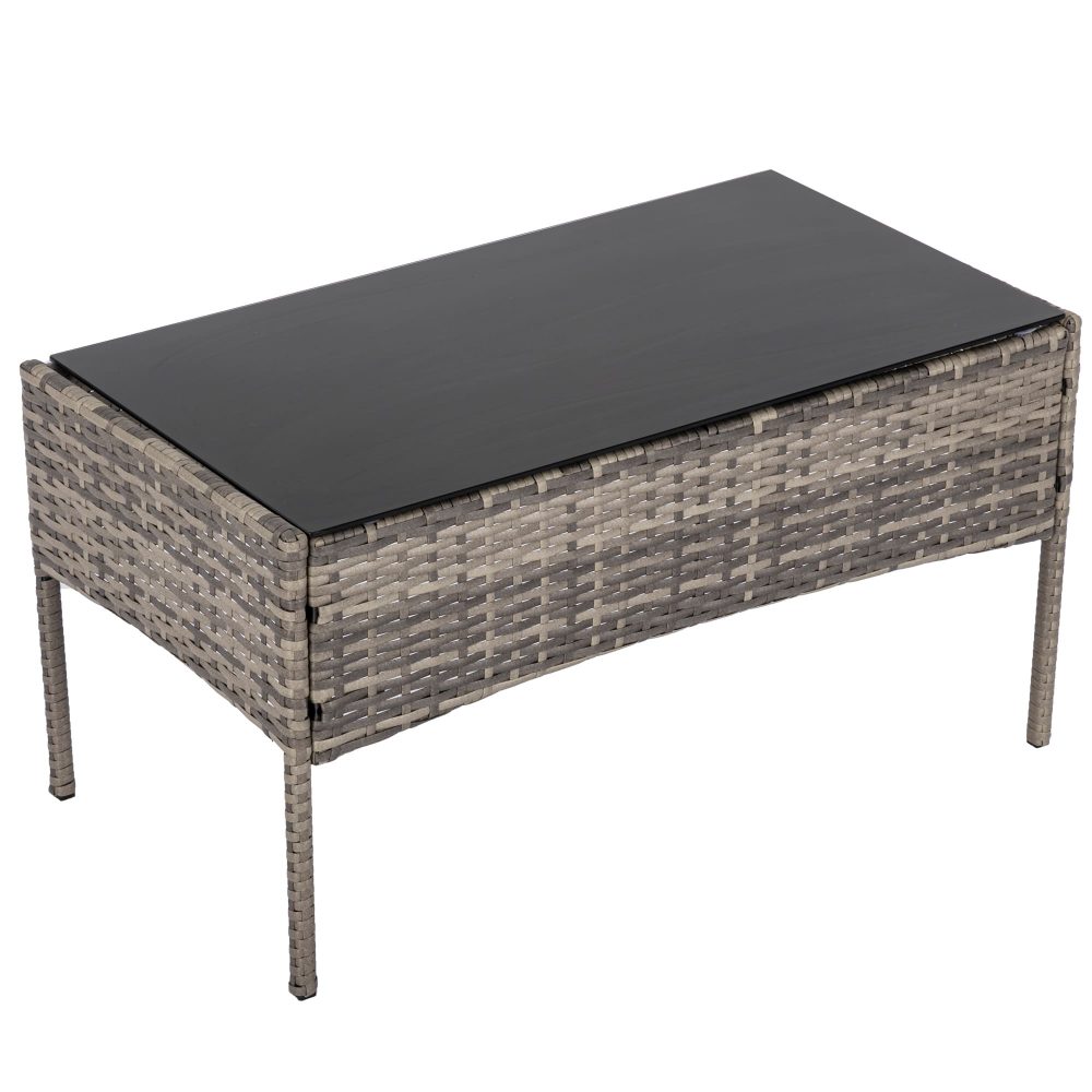 4 Seater Wicker Outdoor Lounge Set – Mixed Grey โ image 6