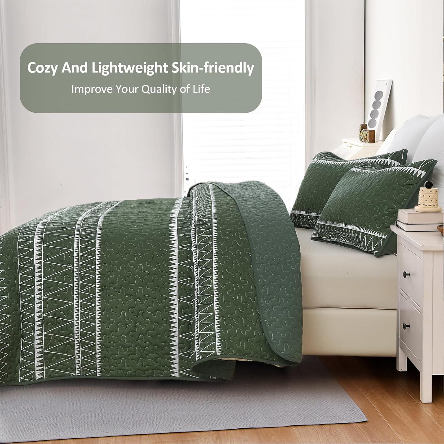 Elegant Quilted Bedspread and Pillowcases Set: Perfect for a Luxe Bedroom Feel - Queen size — image 5